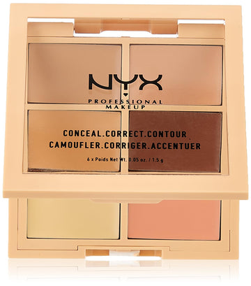 NYX PROFESSIONAL MAKEUP open palette showing six corrector shades for versatile coverage