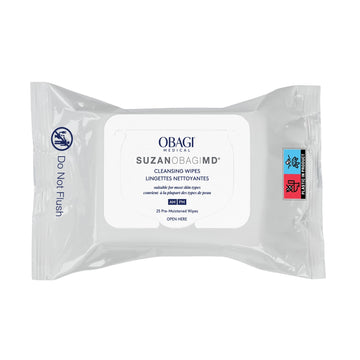 Obagi Medical front packaging showing 25-count wipes and convenience benefit