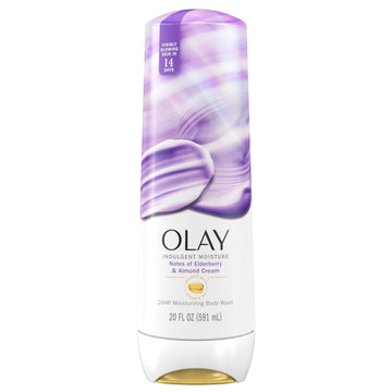 Olay bottle front view showing label and hydrating benefits
