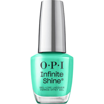 OPI bottle front view showing icy teal color and glossy finish benefit