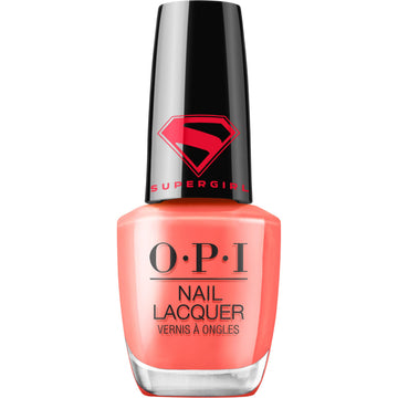 OPI Heat Vision front bottle view showing bright coral polish and glossy appeal