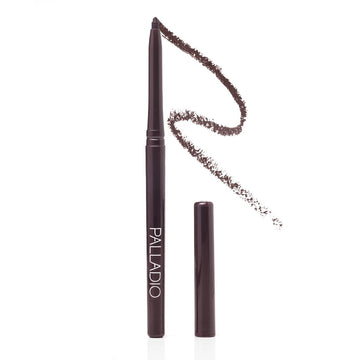Palladio eggplant front packaging showing compact twist-up pencil benefit portability