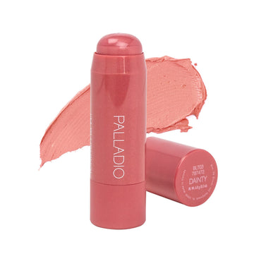 Palladio front packaging compact stick showing shade and cap, easy travel use