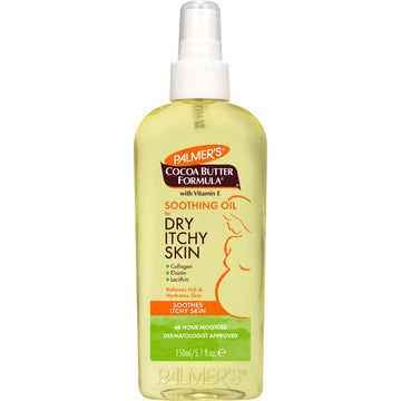 Palmer's soothing oil front pump bottle showing product benefit hydrating skin