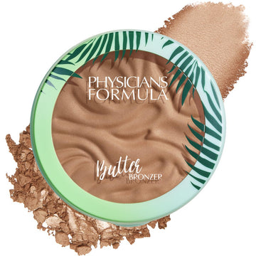 Physicians Formula bronzer compact front view showing warm shade and sleek packaging for quick application