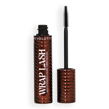 Revolution Beauty London bottle front showing brown shade and chrome embossed tube for luxe look