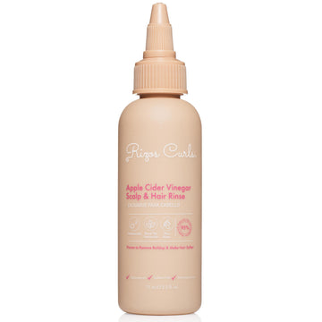 Rizos Curls travel bottle front showing compact clarifying rinse