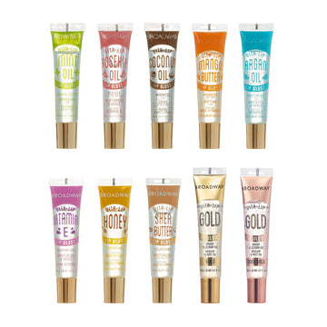Ruby Kisses front packaging showing 10-pack glosses and convenience