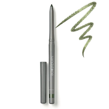 Sandstone Scandinavia pencil front view showing green metallic color and slim design benefit: clear identification