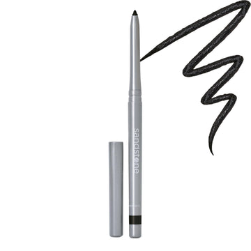 Sandstone Scandinavia eyeliner pencil front view showing sleek black packaging and clear brand