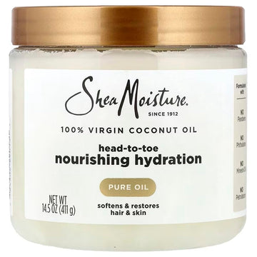 SheaMoisture bottle front packaging showing size and branding, highlights clean formulation