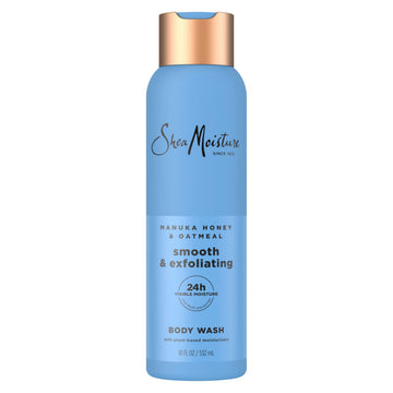 SheaMoisture front bottle showing label and 18 oz size for visible ingredient benefits
