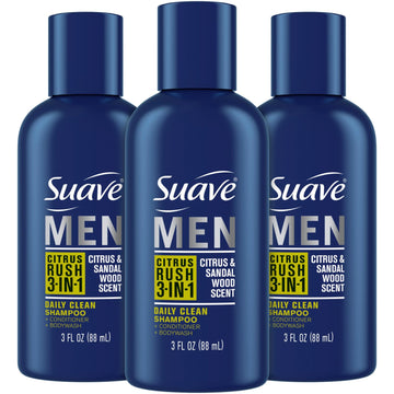 Suave Citrus Rush front packaging showing compact travel bottles and bright label benefit