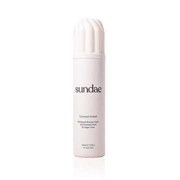 sundae front bottle showing coconut cream scent and clean design for visual appeal
