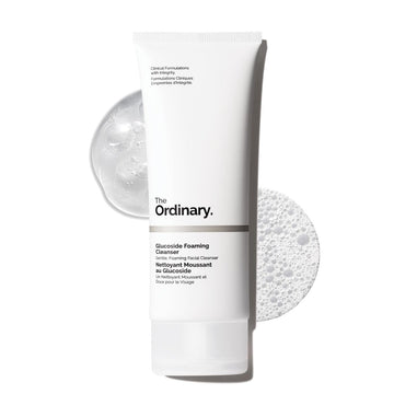 The Ordinary foaming cleanser front bottle showing minimalist label and volume benefit