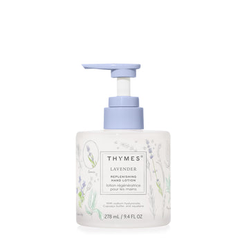 Thymes front packaging showing lavender lotion and elegant label for home display