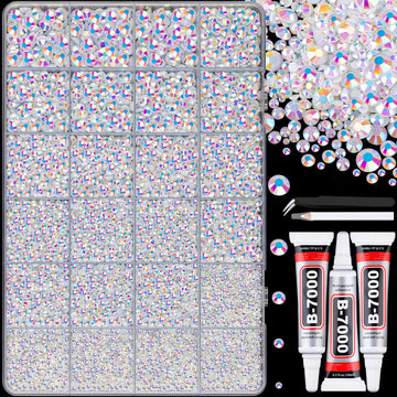 TINKRSTUFF front view of packed 24-grid box showing organized rhinestones and tools for efficient crafting