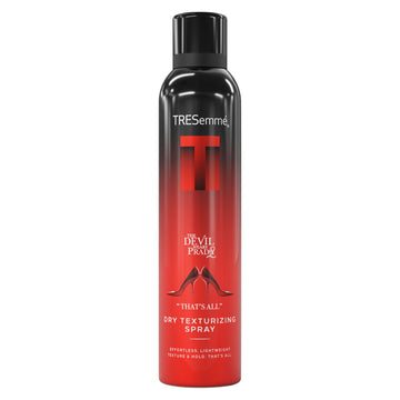 TRESemmé front packaging showing spray can and size for shelf-ready appeal