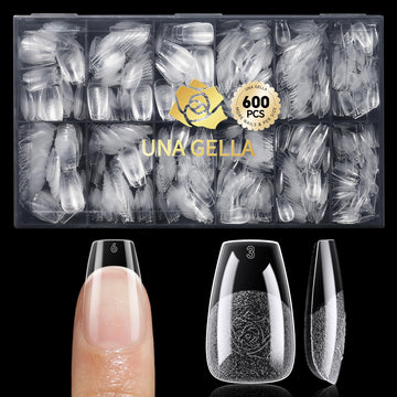 UNA GELLA front packaging showing 600-piece kit and box, clear organization benefit