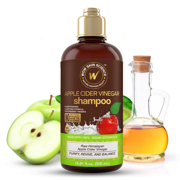 WOW Life Science front bottle image showing clear ACV shampoo for clarifying benefits