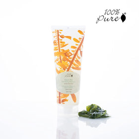 100% PURE lather in hand demonstrating gentle cleansing and lift