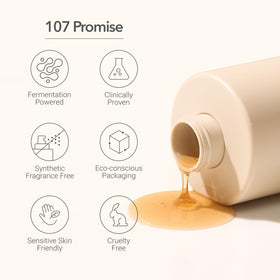 107 PCR bottle recycled material emphasizing eco-friendly packaging benefit