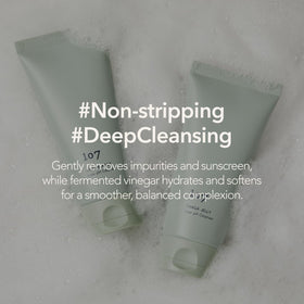 107 gentle gel cleanser held in hand to show 4 fl oz size and scale