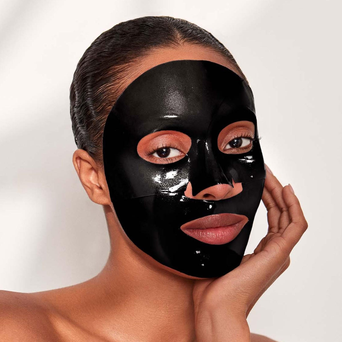111SKIN open sheet mask texture and fabric detail, highlights nourishing serum absorption