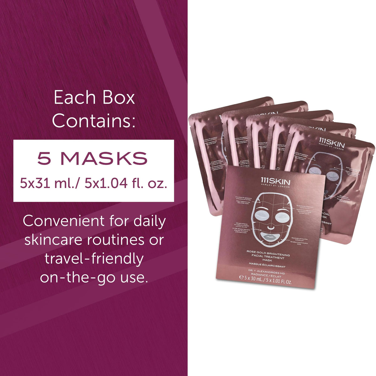 111SKIN ingredient label showing rose and 24k gold extracts