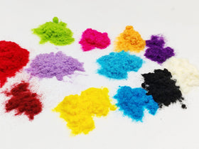 12Colors fibers applied to nail showing candy manicure tactile finish
