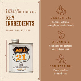 18.21 Man Made oil ingredients display highlighting natural oils and nourishing benefit