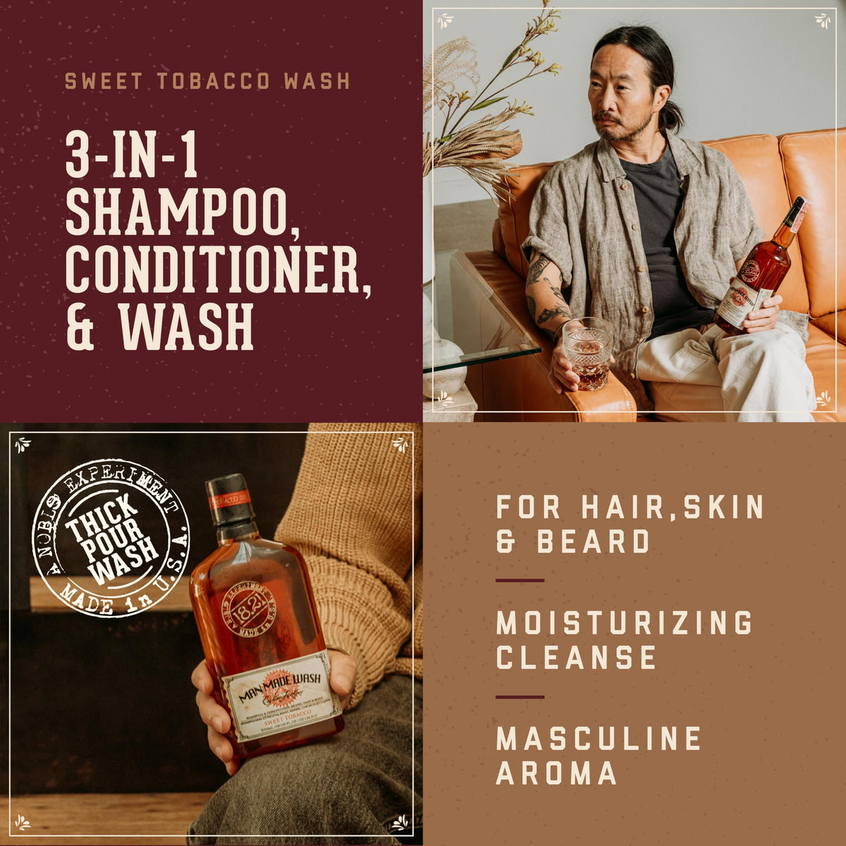 18.21 Man Made rich lather texture demonstrating moisturizing foam benefit