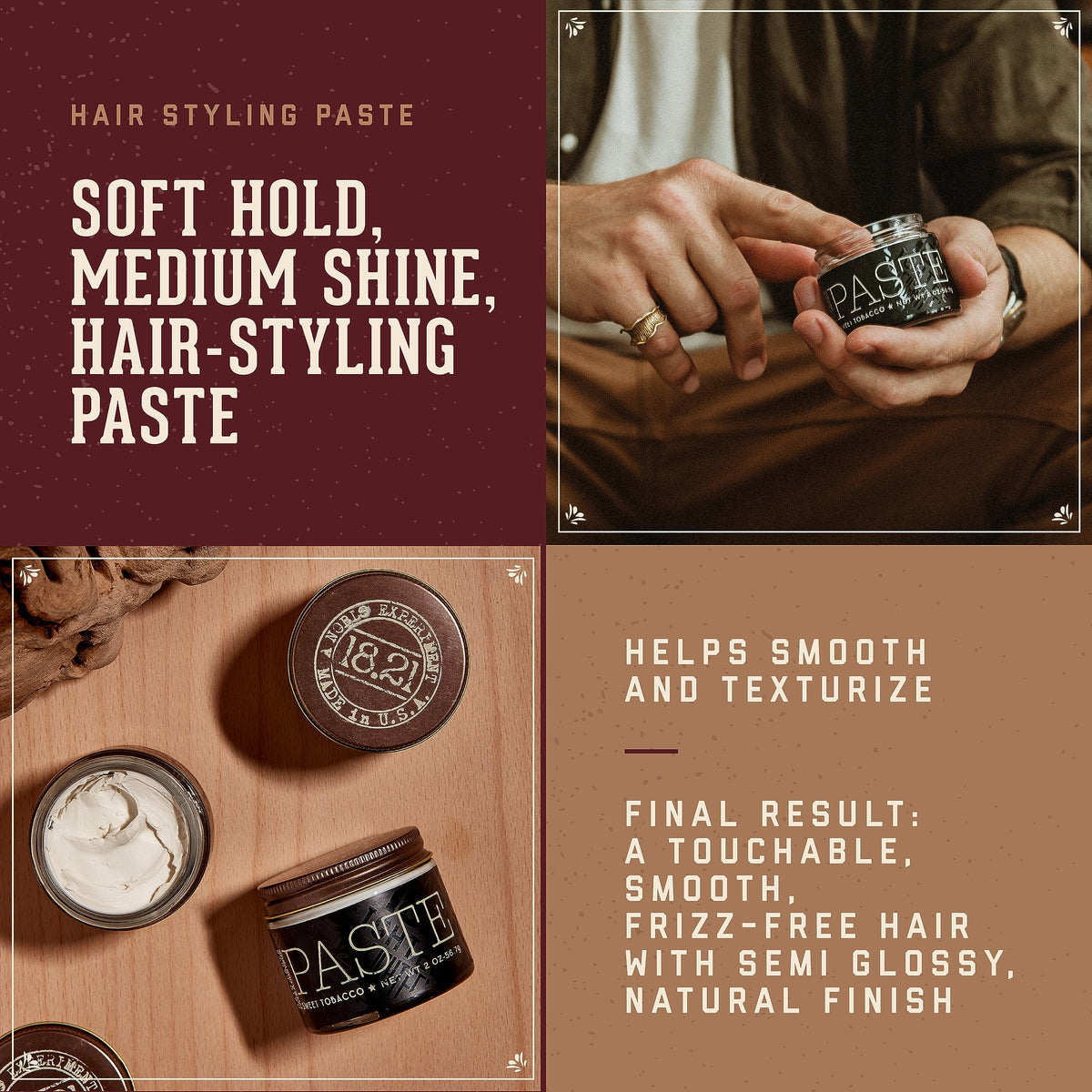 18.21 Man Made paste texture close-up showing creamy wax blend benefits