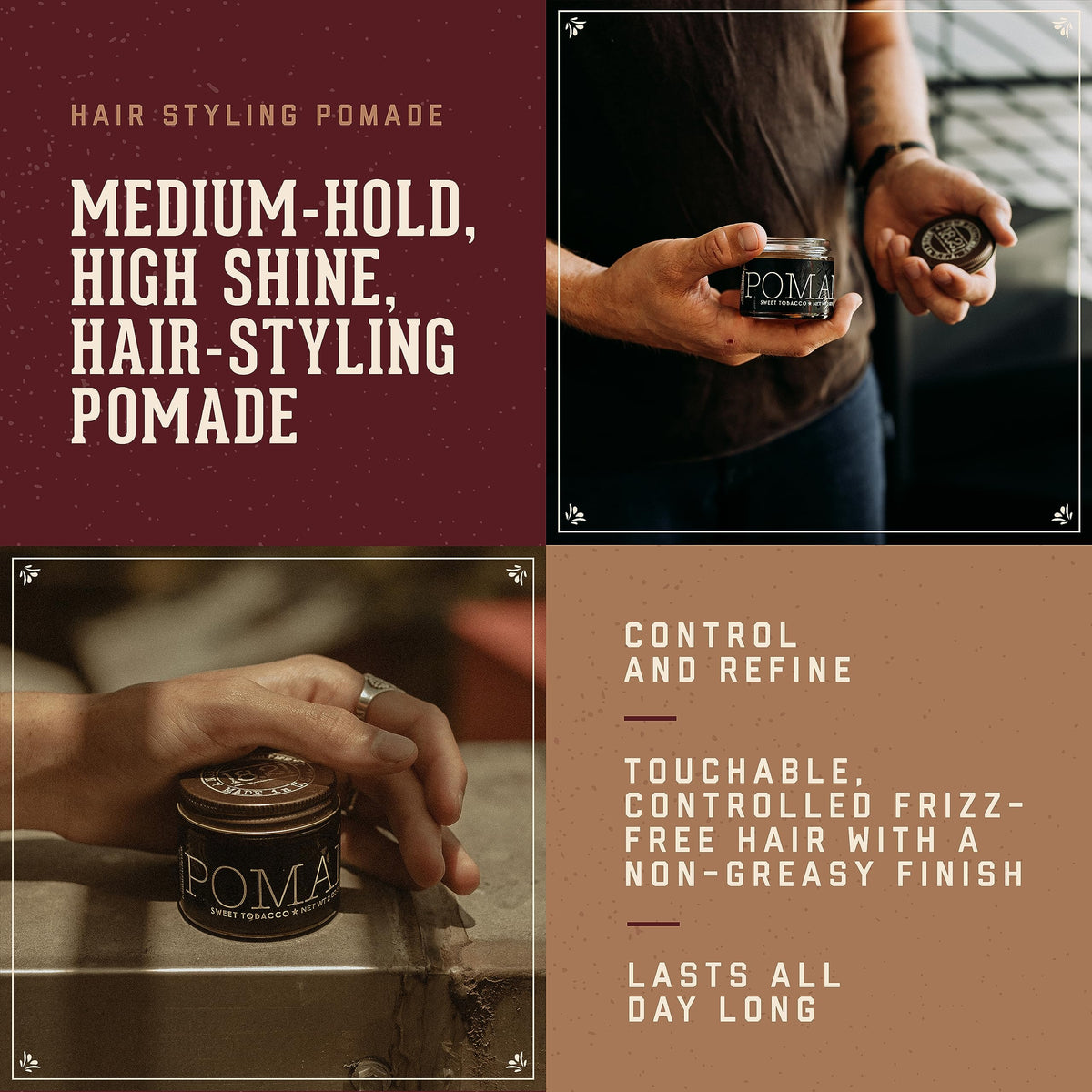 18.21 Man Made opened jar close-up showing glossy pomade texture for shine