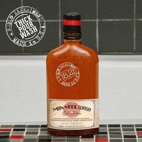 18.21 Man Made bottles next to razor showing available sizes for convenience