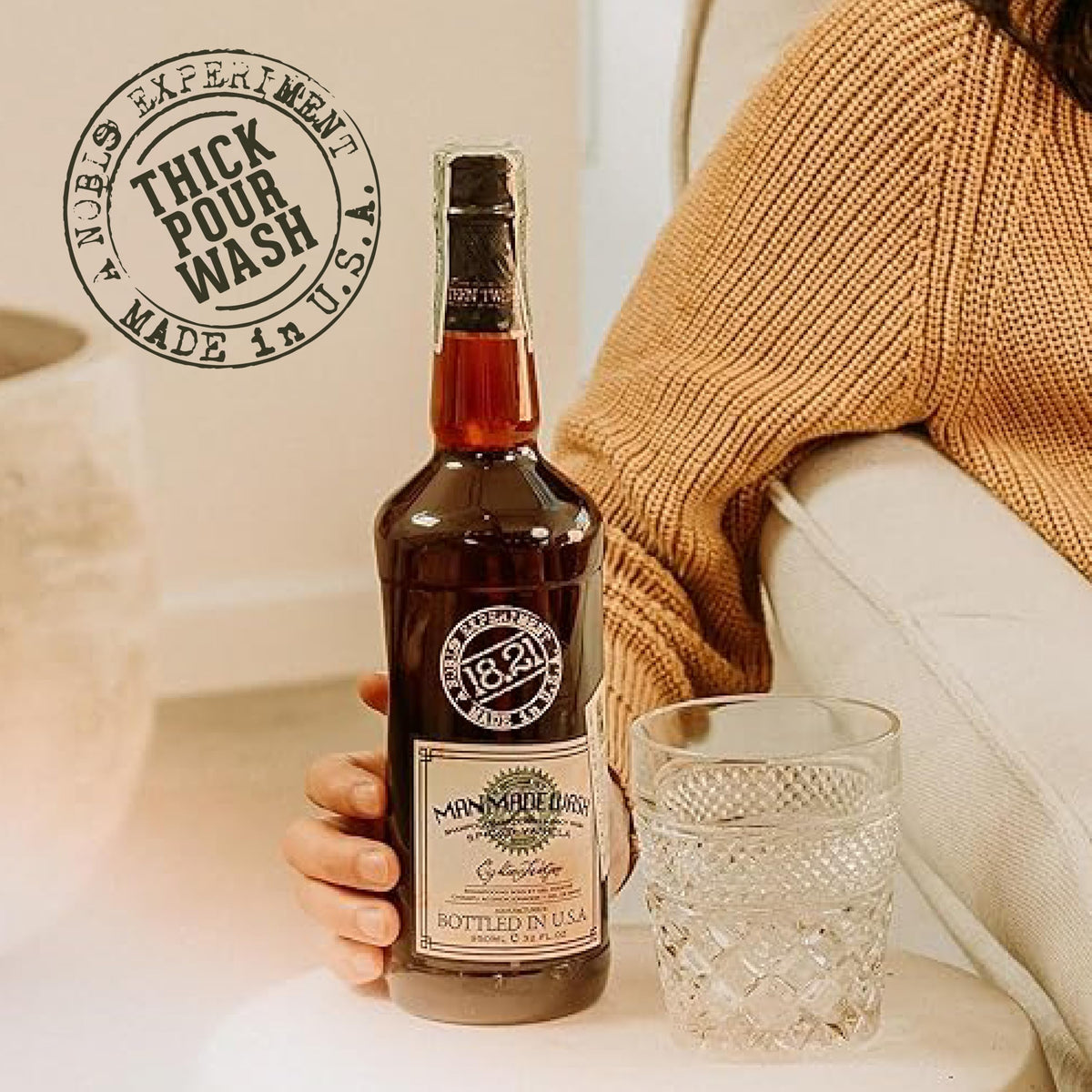 18.21 Man Made lifestyle fireside scene highlighting outdoorsy spiced vanilla aroma