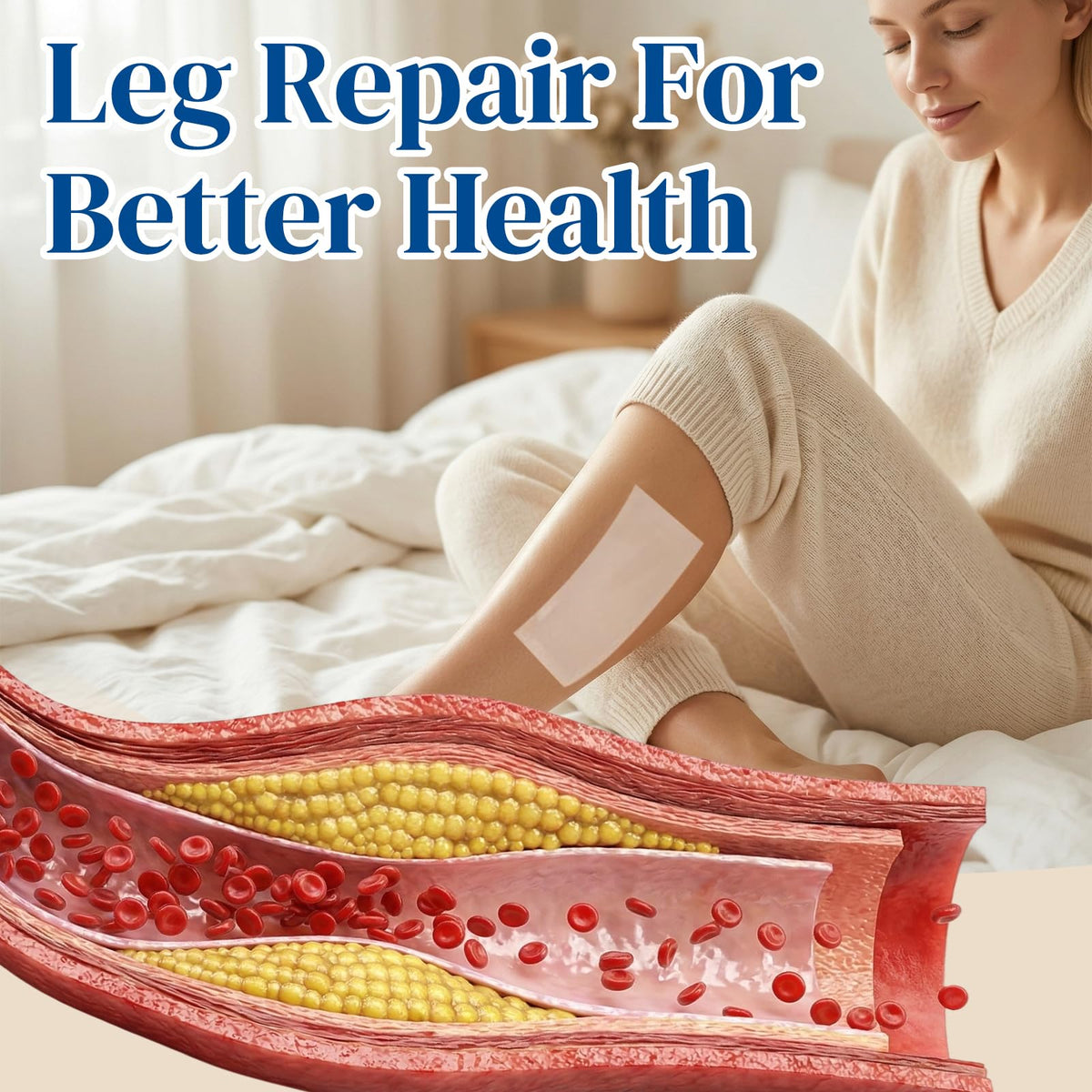 2Box lifestyle image of a woman resting with patch for comfort