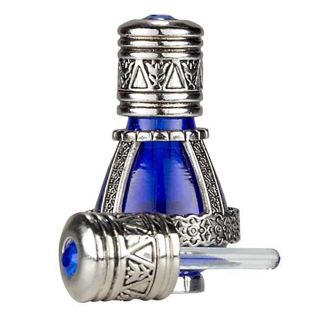 3 Arches USA blue cobalt vial front showing elegant design and protective glass