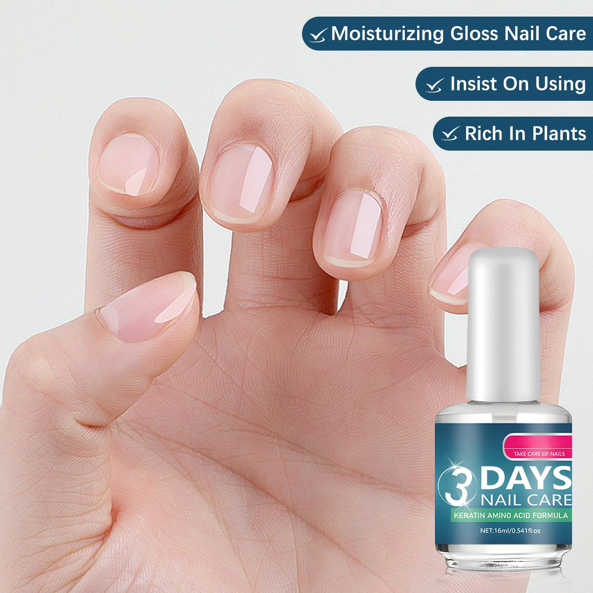 Generic 3 Days Nail Care label ingredients and claims for ingredient clarity