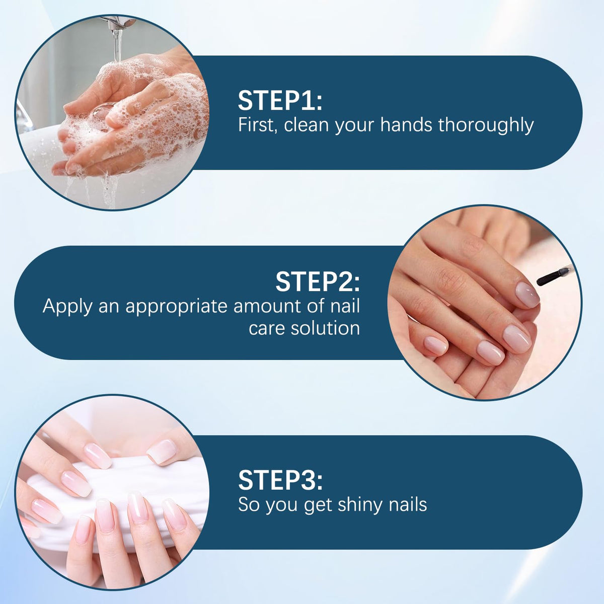 Generic 3 Days Nail Care two bottles scale comparison highlighting 16ml size