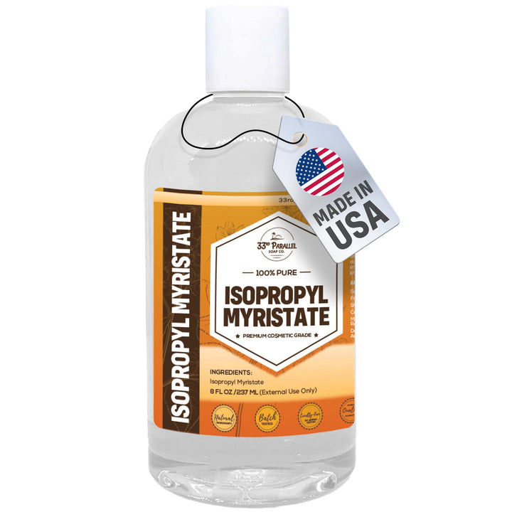 33RD PARALLEL SOAP CO. front label on 8 oz IPM bottle showing brand and purity benefit
