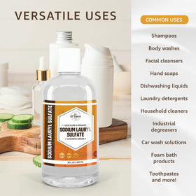 33RD PARALLEL SOAP CO. pouring SLS liquid into container demonstrating easy-to-use consistency