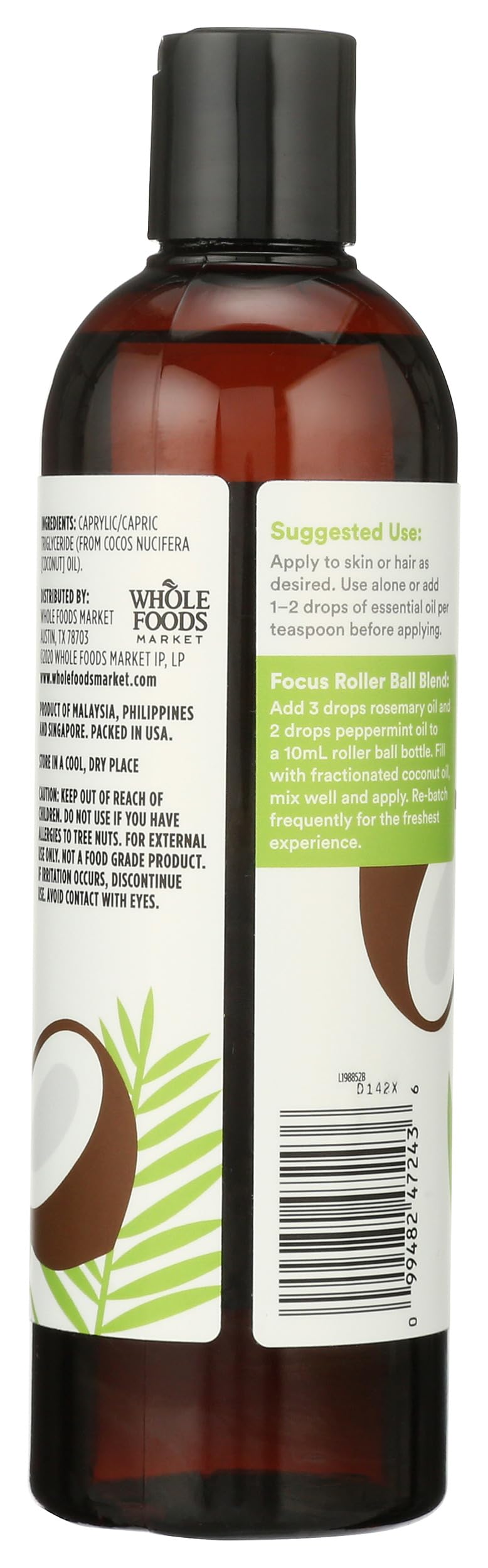 365 by Whole Foods Market oil pour close-up showing lightweight texture and absorption