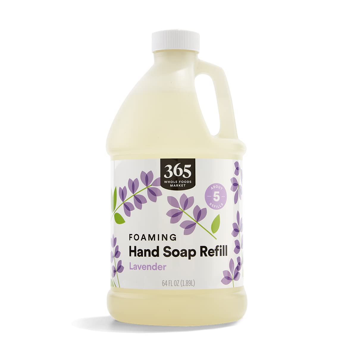 365 by Whole Foods Market refill front packaging showing 64 fl oz label and lavender scent benefit