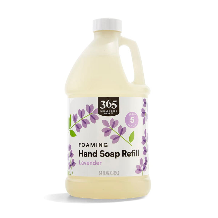 365 by Whole Foods Market refill front packaging showing 64 fl oz label and lavender scent benefit
