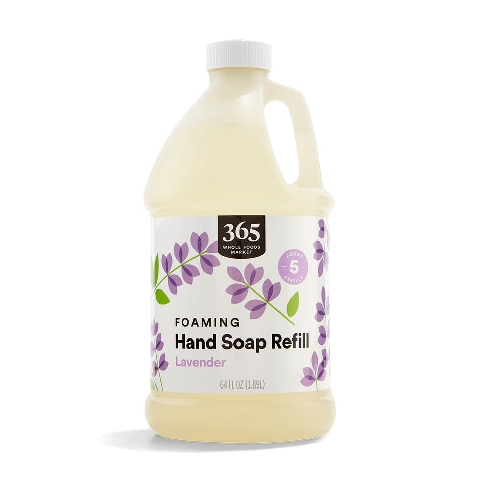 365 by Whole Foods Market refill front packaging showing 64 fl oz label and lavender scent benefit