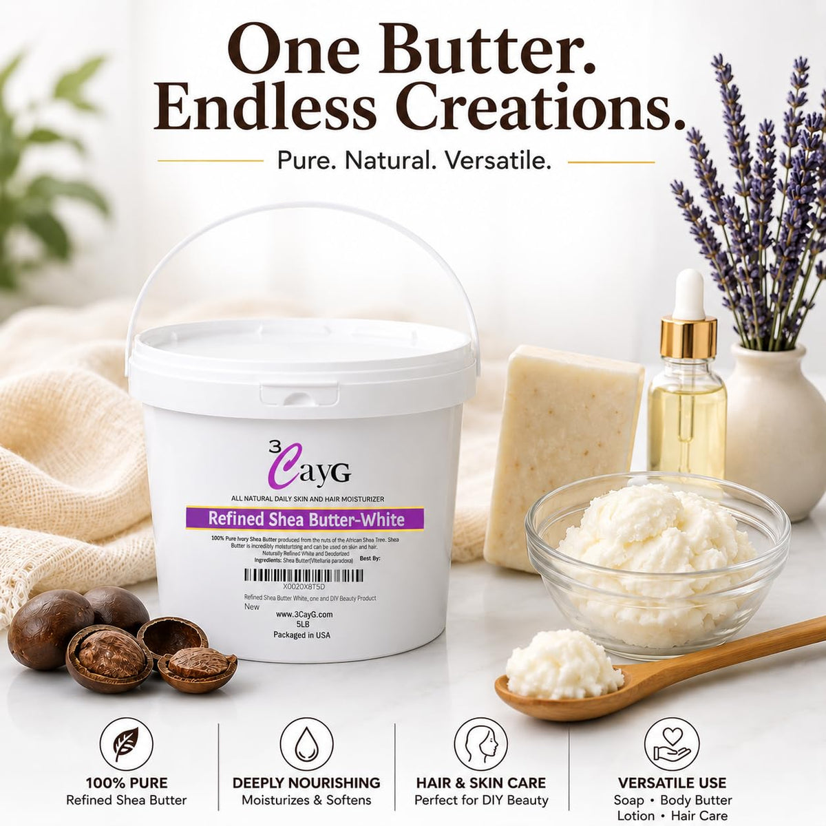 3CAYG smooth white butter texture close-up highlighting spreadable consistency