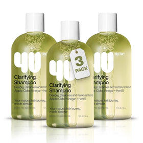 4U by Tia front packaging showing three clarifying shampoo bottles and brand label for convenient supply