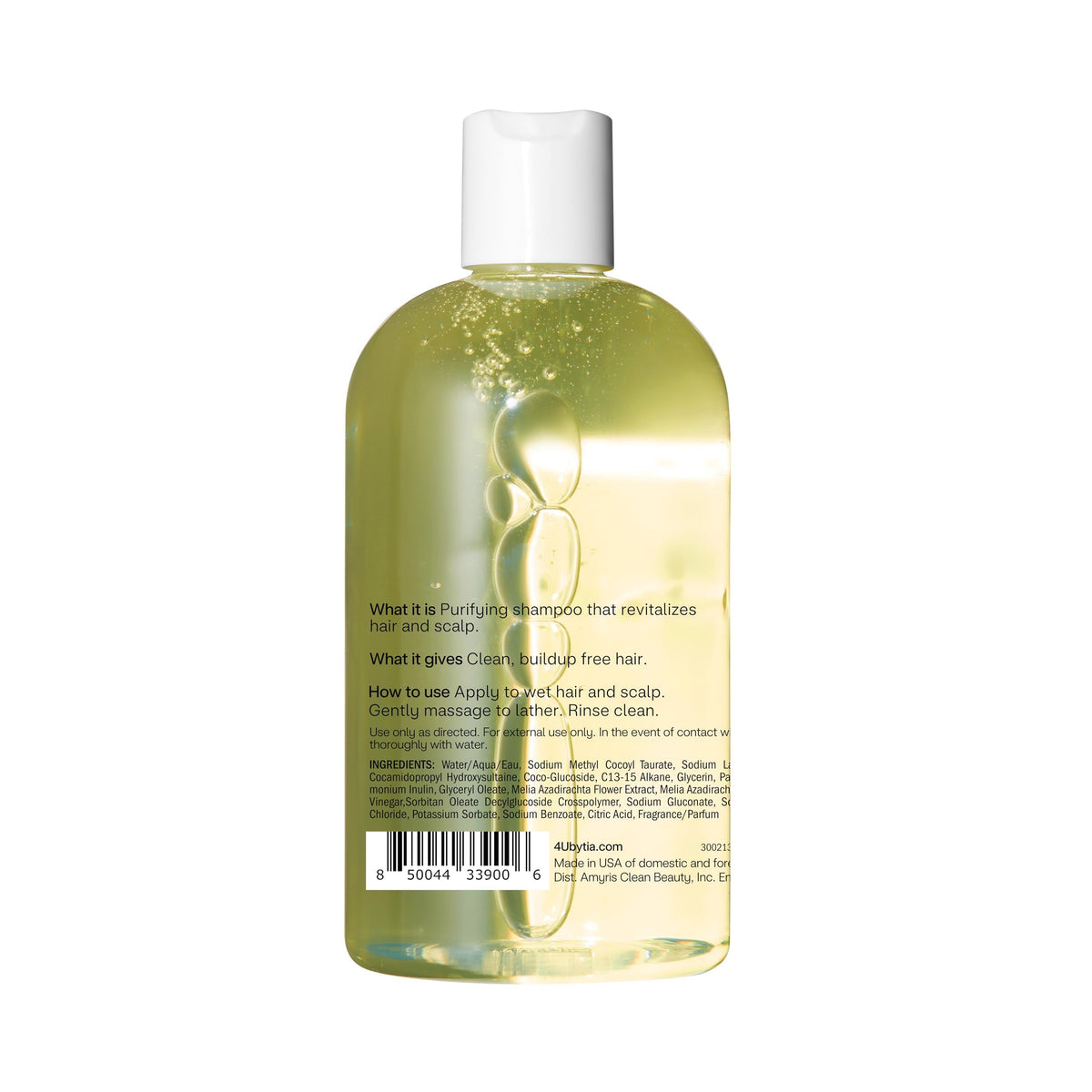 4U by Tia lifestyle bathroom shelf staged to show cruelty-free, vegan shampoo in everyday routine