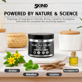 5Kind magnesium cream applied to foot to show ideal use for feet and ankles benefit